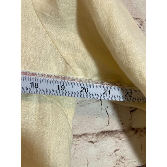 Dear Friends Lagom Top Womens Small Linen Butter Yellow Coquette Romantic Boxy - Picture 7 of 12